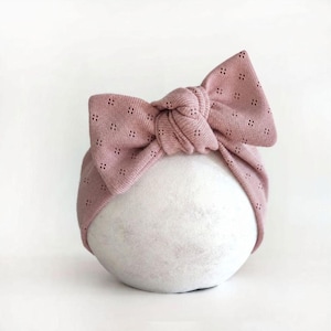 Haarband für Babys mit Schleife – hellrosa Stirnband, bequem & stylisch, ideal für Neugeborene, Kleinkinder