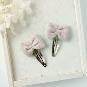 small hair bows set of 2, hair clips children, light pink, Emma | MINI