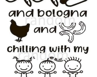 Chicken Wing Chicken wing Hot dog and bologna chicken and macaroni chilling with my homies svg