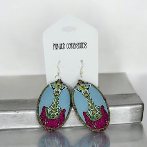 Vintage-Style Giraffe Earrings – Whimsical Handmade Animal Jewelry, Lightweight Gifts for Nature Lovers