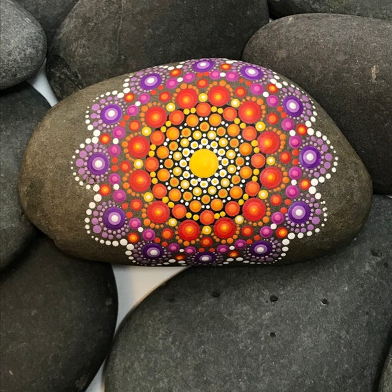 Mandala Painted Rock Stone Painting Dot Mandala Home Decor Mandala