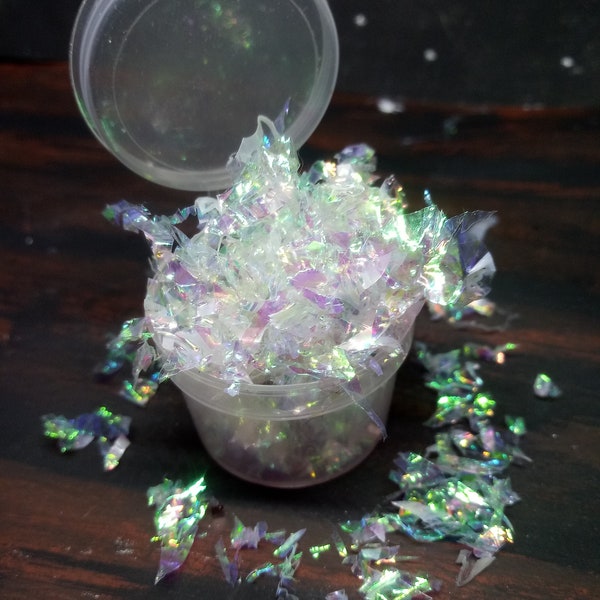 ARCHANGEL- White Colorful Opal Iridescent Flakes For Resin, Nails, Tumblers, Scrapbooking, Diy, and more.