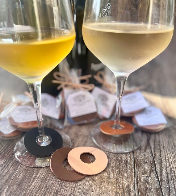 Genuine Leather Wine Glass Charm, Wine Glass Charm, Leather Drink Charms, Leather Charms (pack of 4)