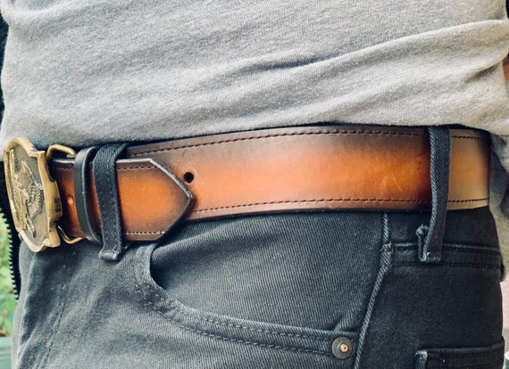 Men’s Handmade Leather Belt (buckle not included), Fall Fashion