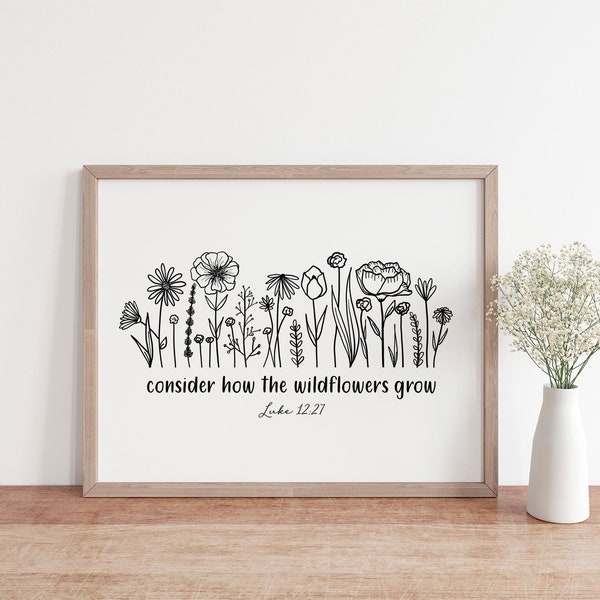Consider How the Wildflowers Grow Poster Etsy