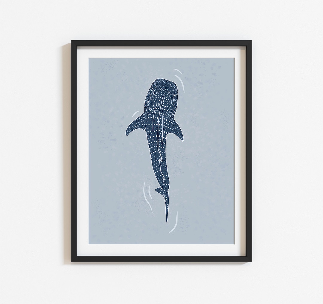 Whale Shark Art Print Ocean Theme Wall Art Beach Decor Coastal — free download