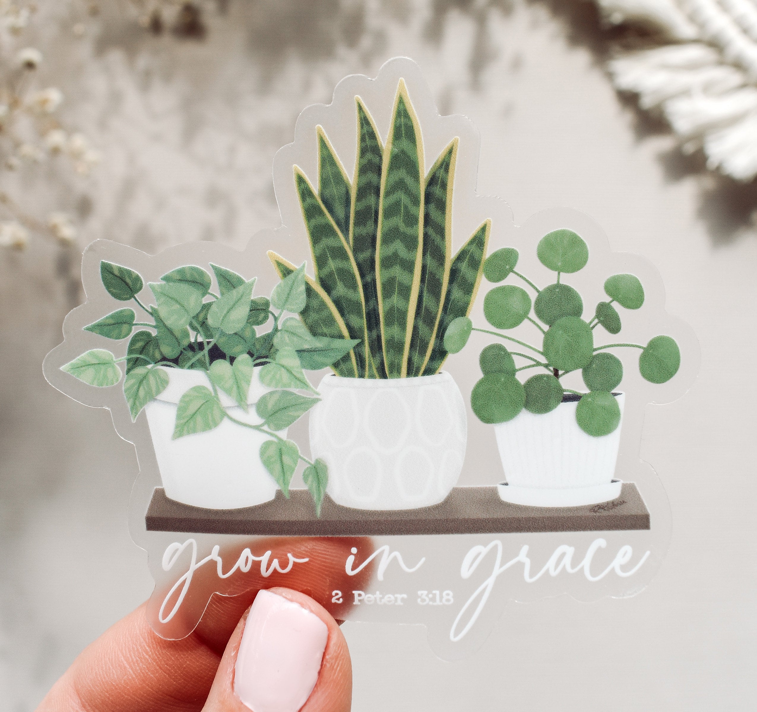 Grow in Grace, 2 Peter 3:18 Vinyl Sticker || Christian Stickers ...