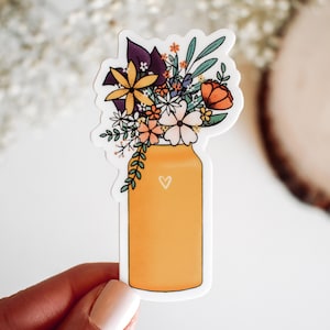 Pegatinas de vinilo con flores para botellas de agua // Pegatinas para senderismo, naturaleza al aire libre, aventura, arte de montaña, regalos únicos para senderismo, estética de flores silvestres