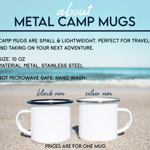 Engaged Couple Personalized Camp Mug custom camper mug camping mug customized enamel mug campfire mug engagement gifts for couple unique image 7