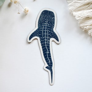 Whale Shark Magnet || ocean theme magnet surf decor coastal artwork nature lover gift beach magnet sea creature sea animal aesthetic