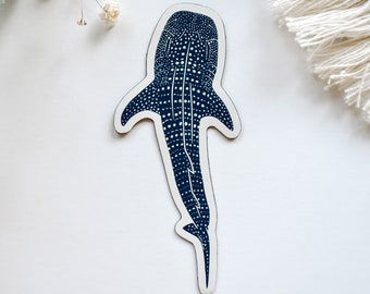 Whale Shark Magnet || ocean theme magnet surf decor coastal artwork nature lover gift beach magnet sea creature sea animal aesthetic