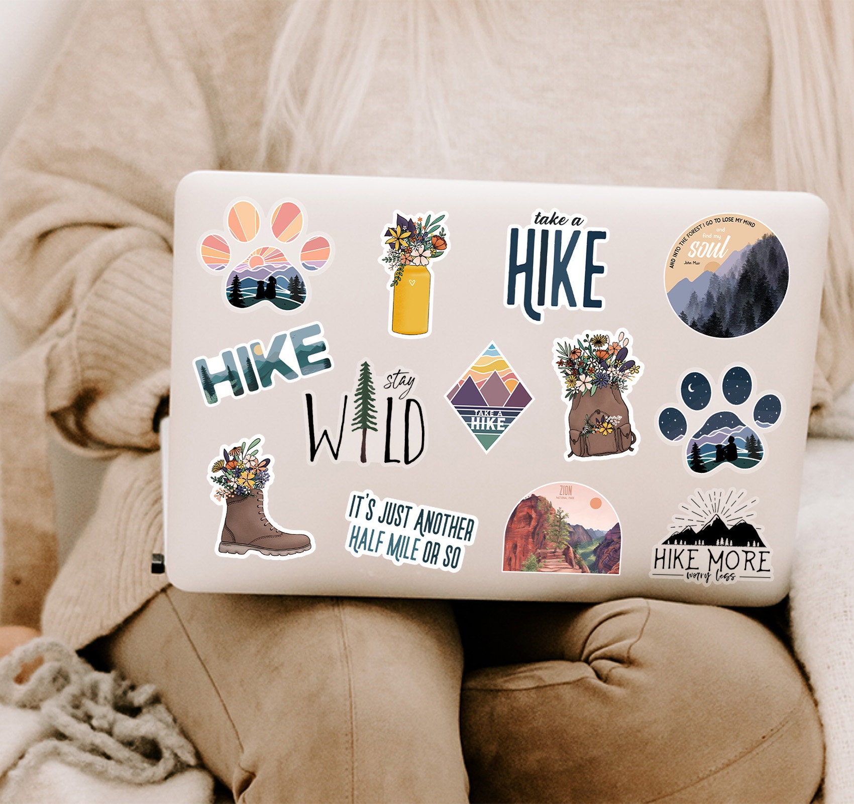 Water Bottle Flowers Vinyl Sticker || Hiking Stickers Outdoor Nature ...