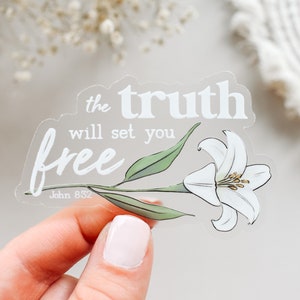 The Truth Will Set You Free, John 8:32 Vinyl Sticker || christian stickers christian car decal bible verse stickers faith sticker aesthetic