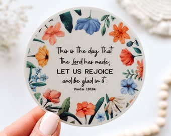 Day That the Lord Has Made, Psalm 118:24 Vinyl Sticker || christian stickers christian car decal bible verse stickers faith sticker