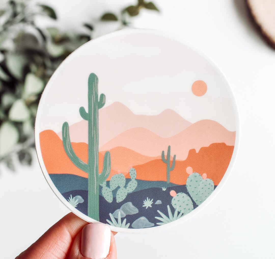Desert Landscape Vinyl Sticker || Hiking Stickers Outdoor Nature ...