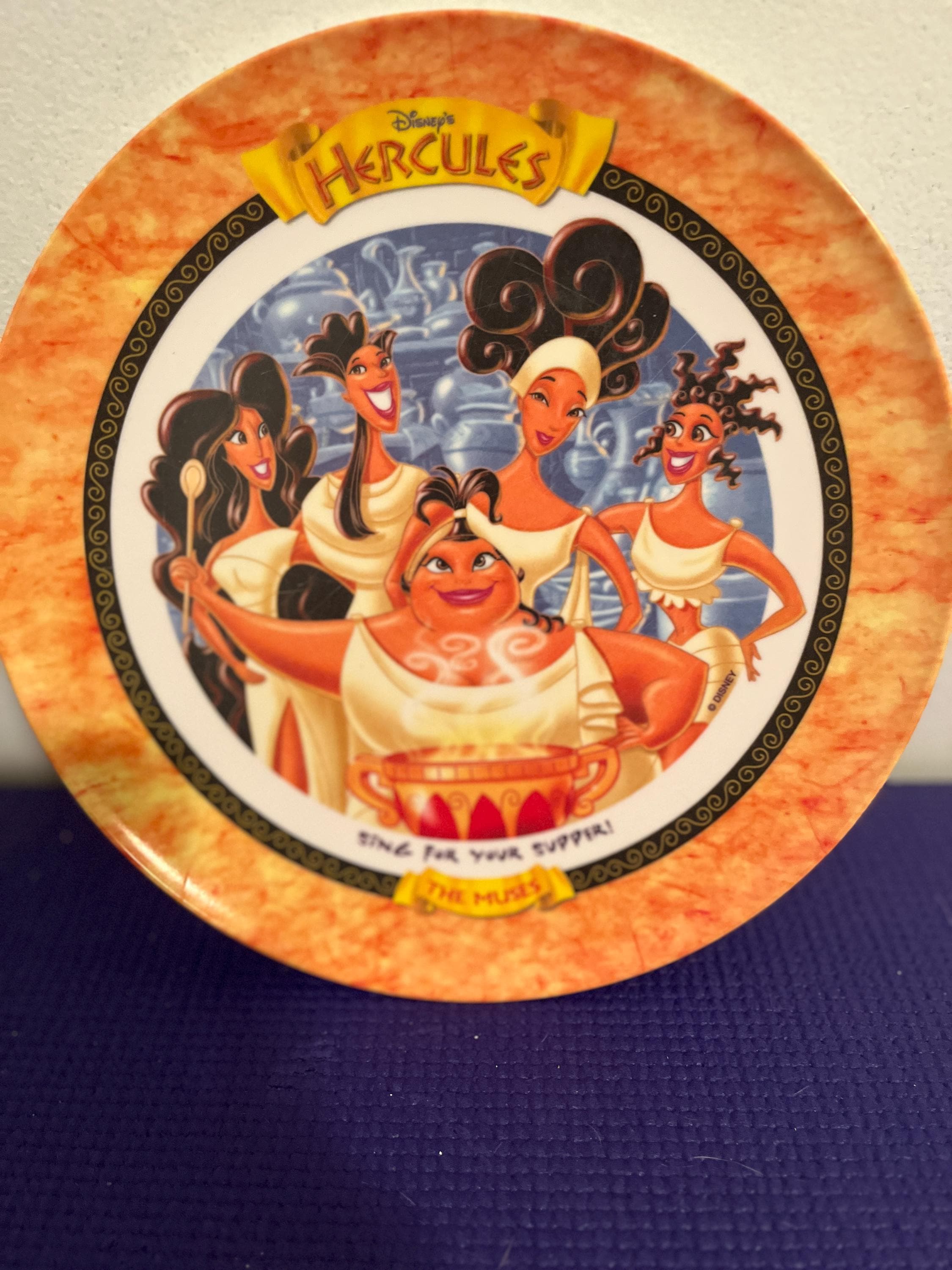 Vintage Disney Hercules Plate, Muses Plate, Mcdonald's Promo Plate
