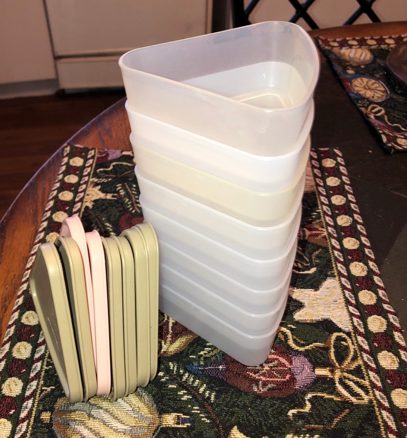 Tupperware storage triangle modular mates containers plastic Etsy