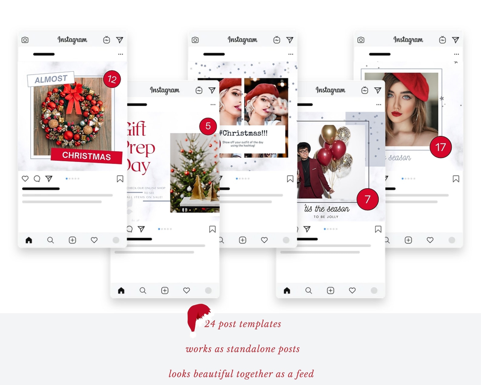 24 Christmas Advent Calendar Instagram Post Template Puzzle Etsy UK