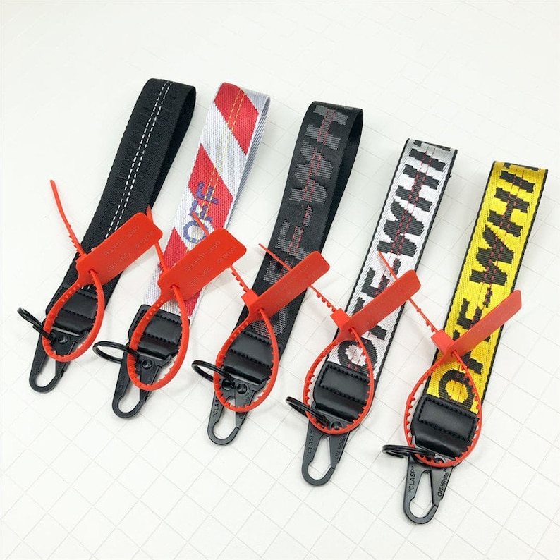 Off White Card Holder Lanyard OFFWHITE Red Keychain