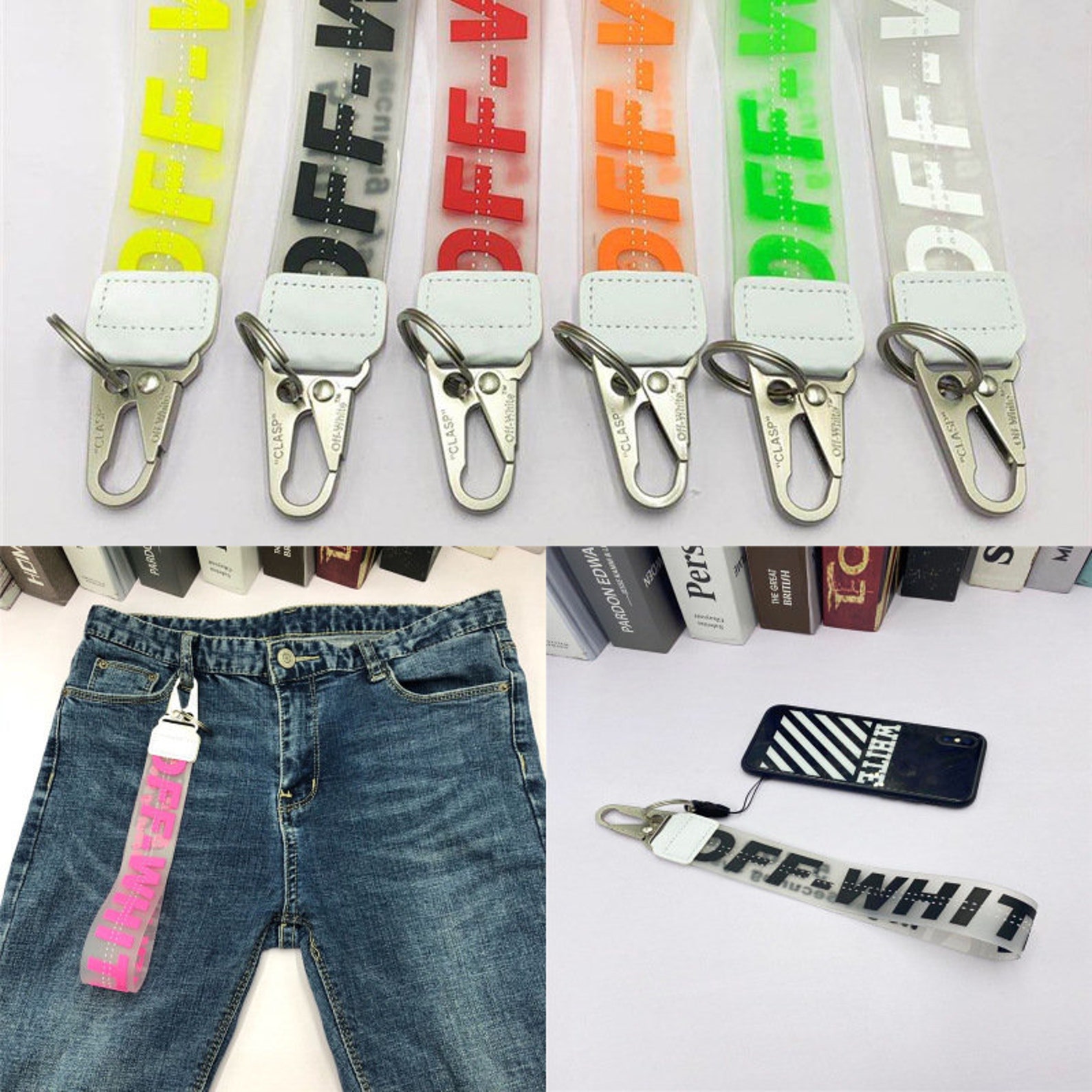 Off White Inspired Keychain Lanyard Industrial Clear Badge ID Etsy