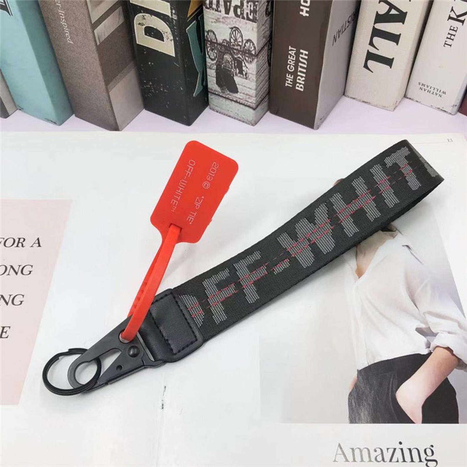 Off White Inspired Keychain Lanyard Industrial Badge ID Belt Etsy