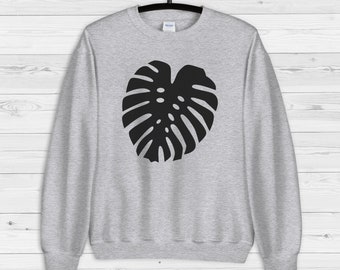 Monstera Leaf Sweatshirt | UNISEX FIT | Plant Lover Gift | Houseplant Gift | Plant Sweatshirt | Plant Sweater | Cute Plant Gift | Plant Lady