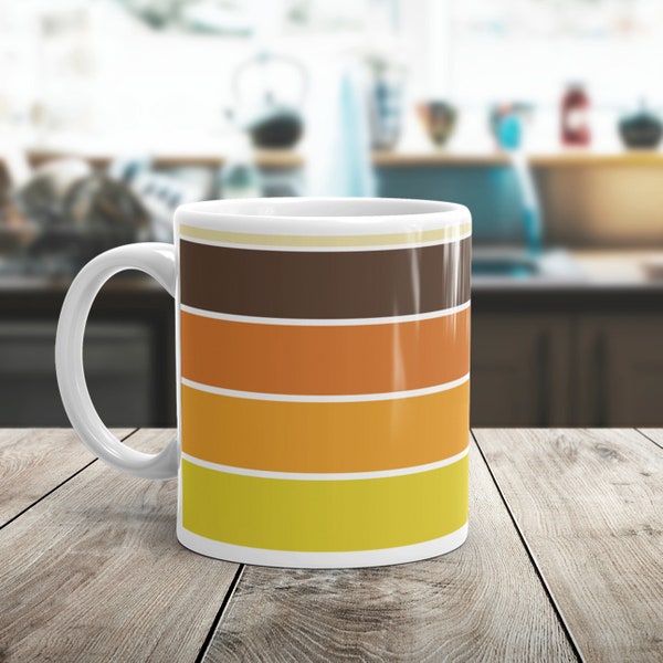 70's Color Palette Throwback Vintage Retro Coffee or Tea Mug | Vintage Style Mug | Retro Mug | 70's Decor | MCM Style Kitchen | Cool Gift