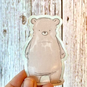 Vinyl bear sticker/laptop decal/water bottle sticker