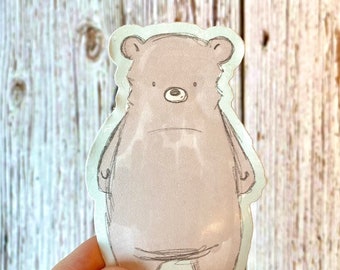 Vinyl bear sticker/laptop decal/water bottle sticker