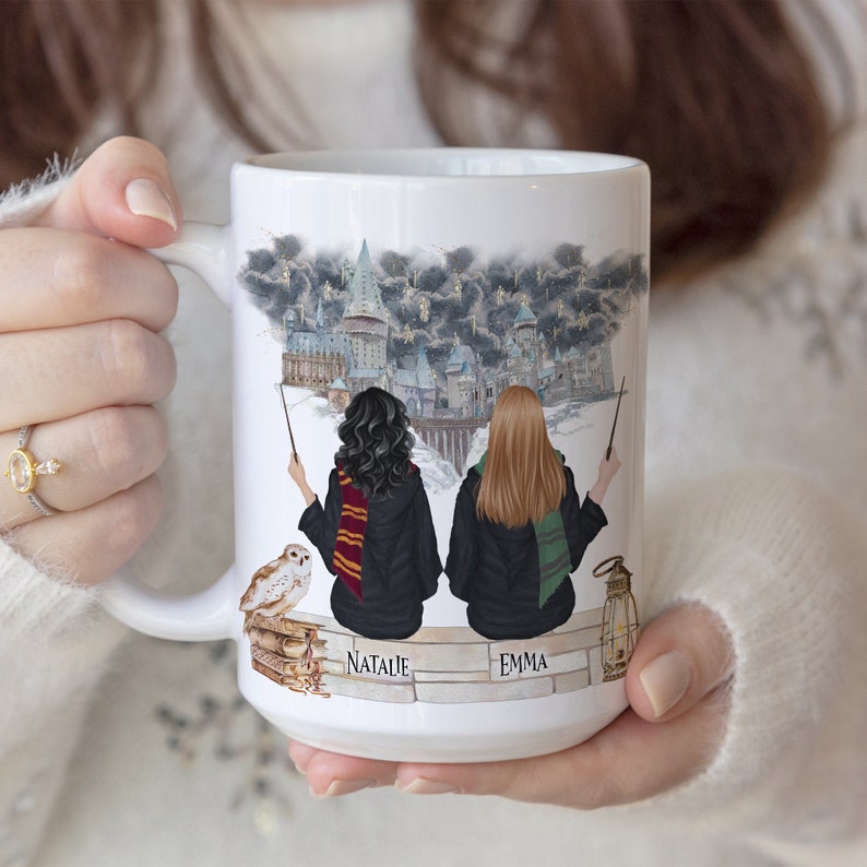 Personalized Wizard Best Friends Mug, Personalized Holiday Friend Gift,Custom Friends Mug,Best Friend Gift,Sisters mug,Bestie Mug,MUG0001 image 1