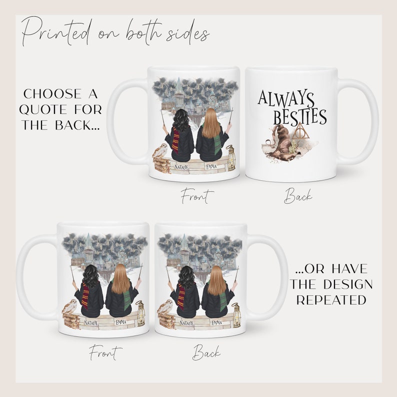 Personalized Wizard Best Friends Mug, Personalized Holiday Friend Gift,Custom Friends Mug,Best Friend Gift,Sisters mug,Bestie Mug,MUG0001 image 9