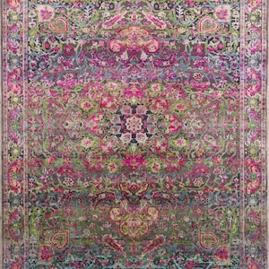 Tapis de 8 x 10 pieds, tapis Sari Silk, tapis Silk Alchemy 240 x 300 cm
