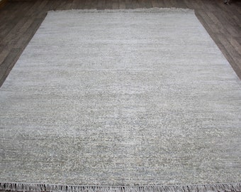 8x10 Feet Handknotted Modern Silk Wool Room Size rug