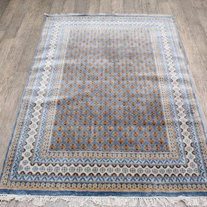6x9 Handknotted silk rug,Persian Handmade silk carpet,4x6 silk rug