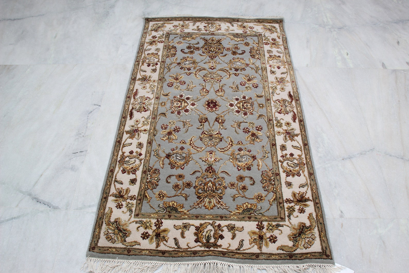 3x5 feet hanknotted woolsilk rug handmade small area rug Etsy