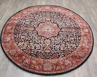 ラウンドシルクラグ、ハンドメイド 6 フィートラウンドカーペット、180 x 180 cm シルクラウンドラグ