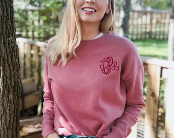 Monogrammed Super Soft Crew Neck Sweatshirt, Monogram Pullover Sweatshirt, Gameday Sweatshirt, Personalized Sweater, Crewneck Sweater Gift