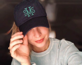 Monogram Hat Womens Personalized Baseball Cap, Custom Color Hat and Embroidery, Customized Hat, Personalized Logo or Text, Monogrammed Cap