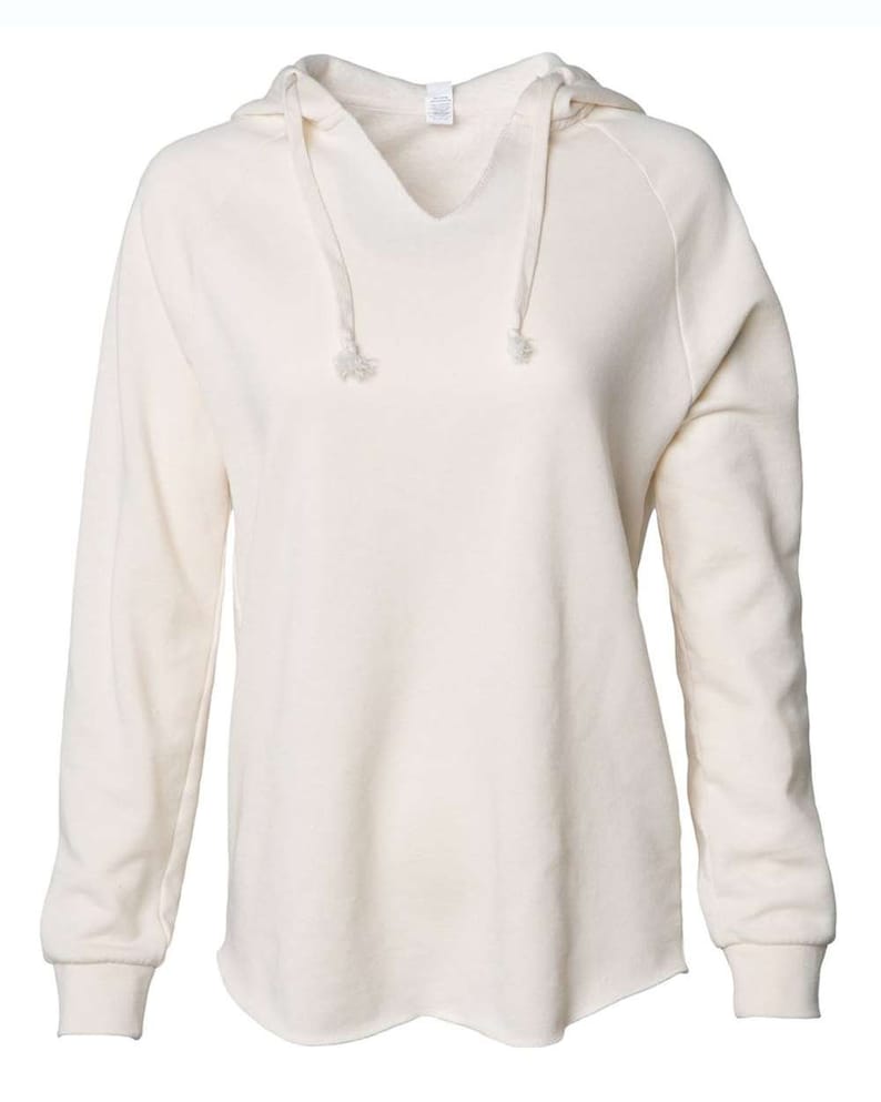 a white sweatshirt with a hoodie on it