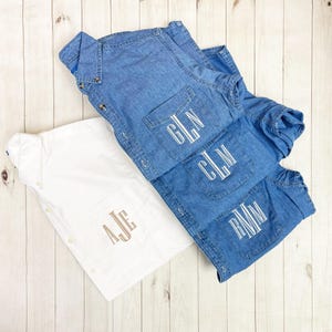 Personalized Bridesmaid and Bride Denim Button Up Shirt | Lightweight Shacket Personalized |Bridesmaid Getting Ready Top | Bridal Party Gift