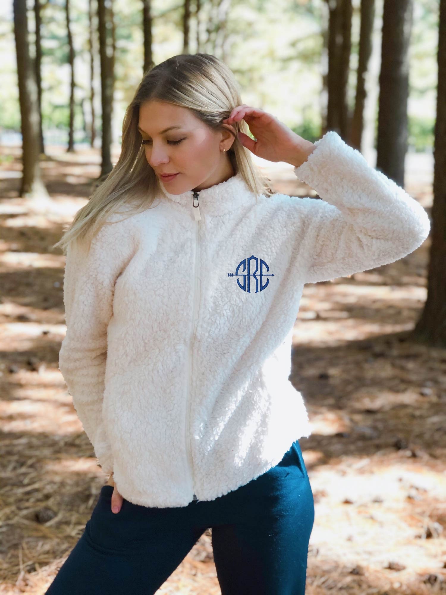 Monogrammed Sherpa Jacket Personalized Sherpa Fleece Women 