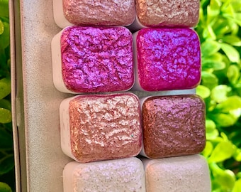 Iconic Pinks SINGLES | Large Particle Mica | Handmade Watercolors |Watercolors | Watercolor Artist | Handmade Watercolor | Calligraphy