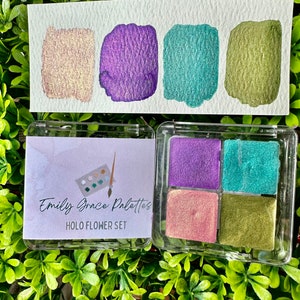 Holo Palette | Handmade Watercolors | Handmade Paint | Watercolors | Watercolor Artist | Handmade Cards | Glitter Watercolors |
