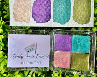 Holo Palette | Handmade Watercolors | Handmade Paint | Watercolors | Watercolor Artist | Handmade Cards | Glitter Watercolors |