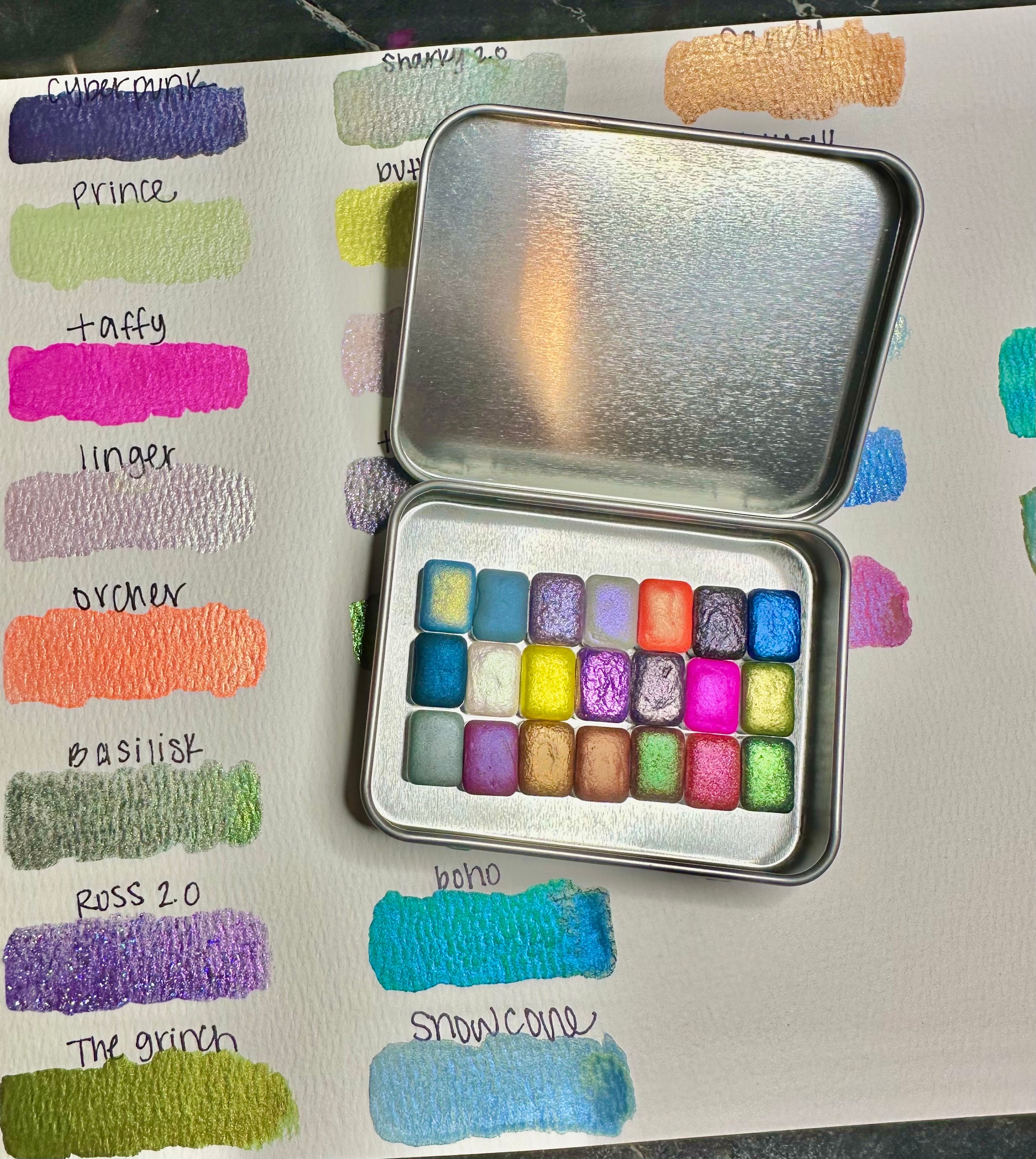 Mini Pan 21 Color Watercolor Palette TIN INCLUDED | Handmade Watercolors | Handmade Paint | Watercolors | Watercolor | Beginner Palette