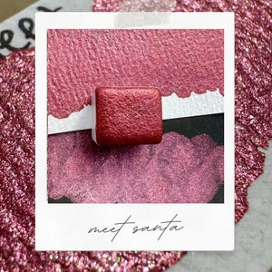 Treffen Sie Santa - Feiertage Advents Single Farben | Handgemachte Aquarelle | Handgemachte Farbe | Aquarelle | Aquarell Künstler | Handgemachte Karten |