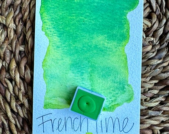 French Lime | Granulation | Handmade Watercolors |  Paint | Watercolors | Watercolor Artist  | Granulating Watercolor