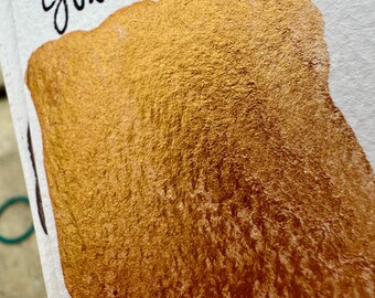 HALVE PAN goudmijn | Metallic aquarel | Handgemaakte aquarellen | Handgemaakte verf | Aquarellen |Aquarelkunstenaar | Aquarel | Kalligrafie
