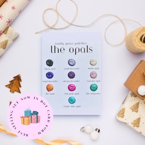 Opal Serie DOT CARD | Handgemaakte aquarellen | Opalen | Opal-serie | Kerstcadeaus | Bestverkopende aquarellen | Aquarellen | Vakantiecadeau