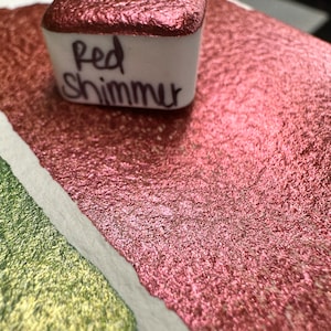 Red Shimmer  | Handmade Watercolors | Handmade Paint | Calligraphy | Lettering | Mica Pigment